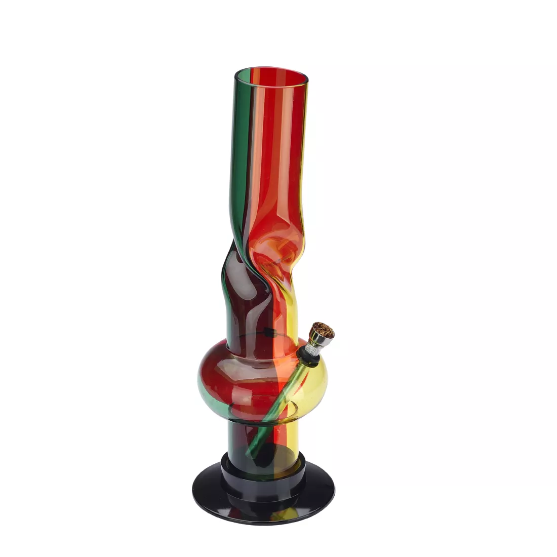 Бонг акриловий водяний 32 см Champ Twist Rasta Waterpipe Зелено-червоний (40590252)