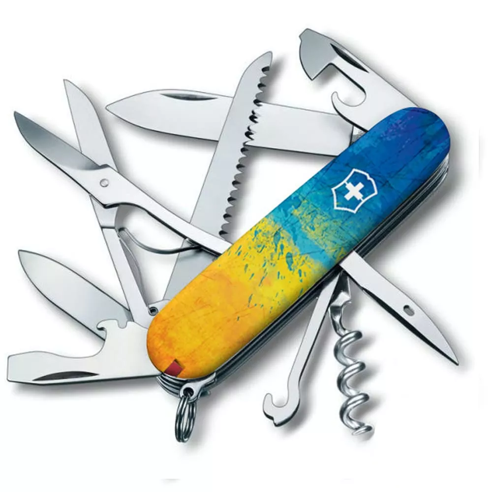 Складаний ніж Victorinox Huntsman Ukraine 91 мм 16 функцій Жовто-синій (1.3713.7_T3100pw)