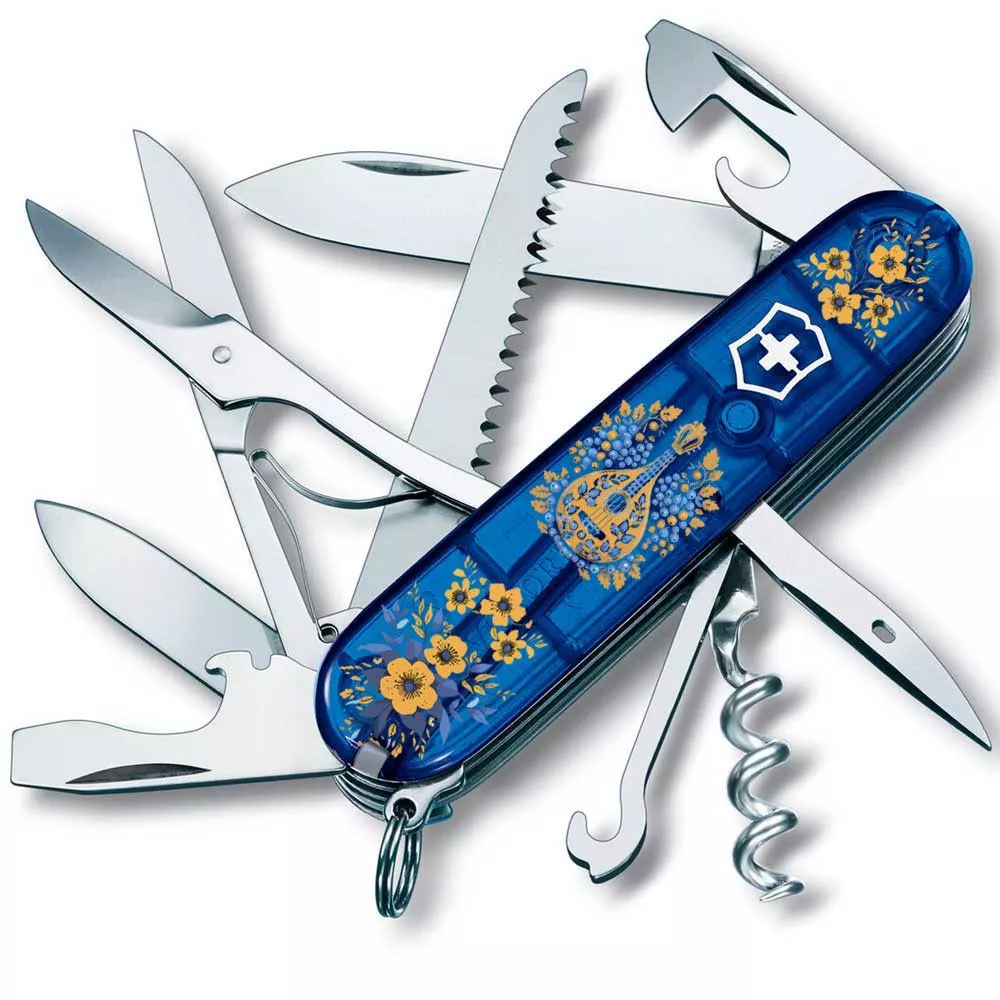 Складаний ніж Victorinox Huntsman Ukraine 91 мм 15 функцій Українські мотиви (1.3713.T2_T1370u)