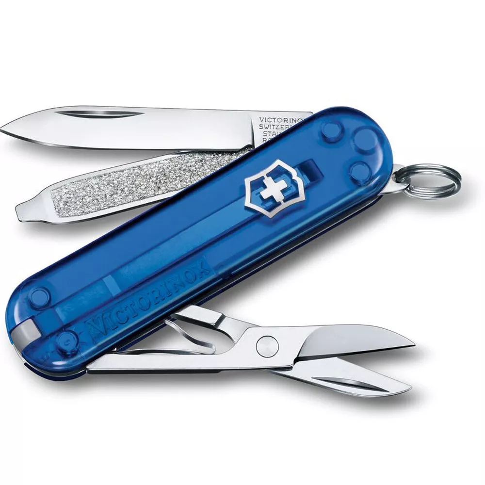 Складаний ніж Victorinox 58мм CLASSIC SD Deep Ocean 2 шари 7 функцій Синій напівпрозорий (0.6223.T2)