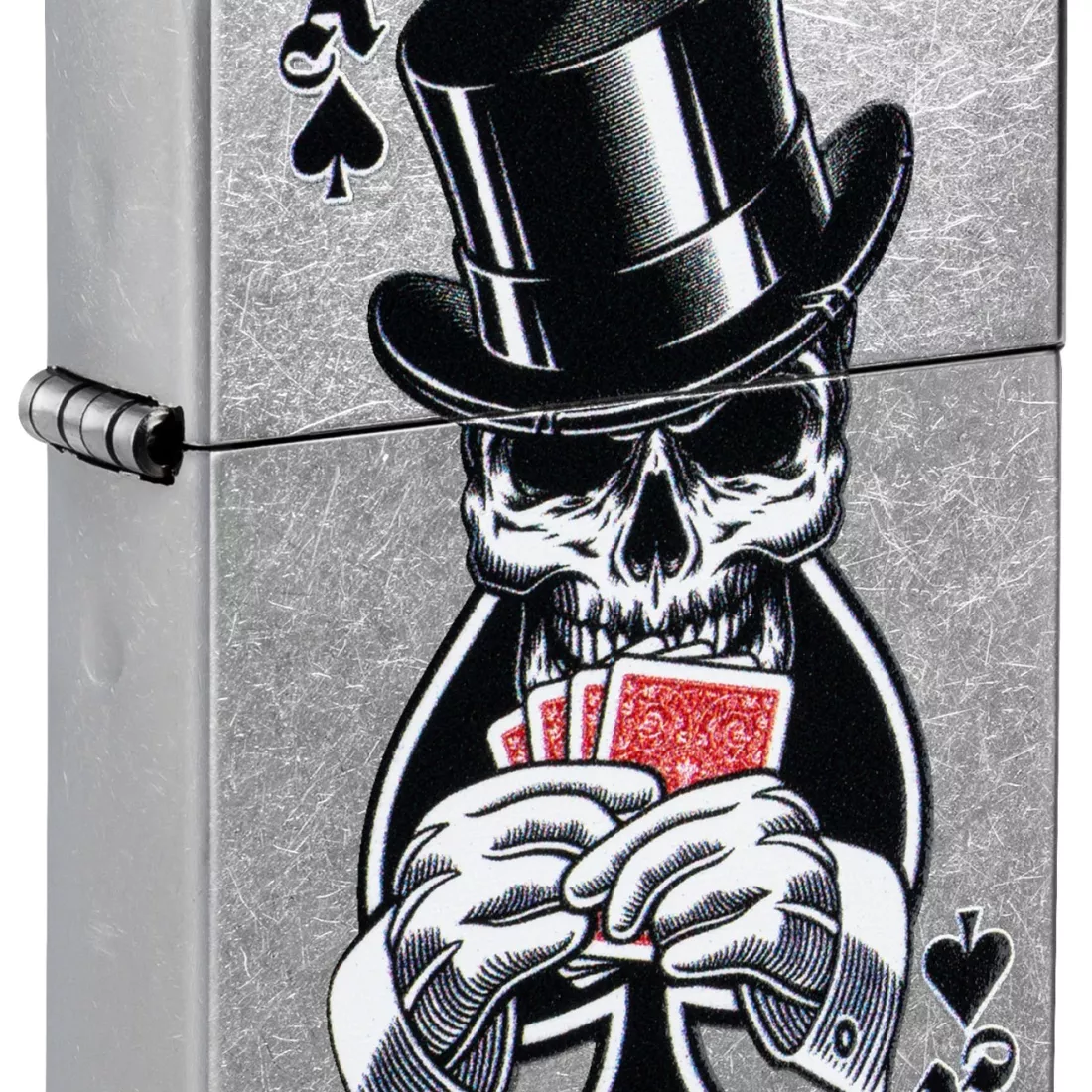  Запальничка бензиновая ZIPPO Rietveld® Ace of Spades Design Street Chrome Сірий (47112)