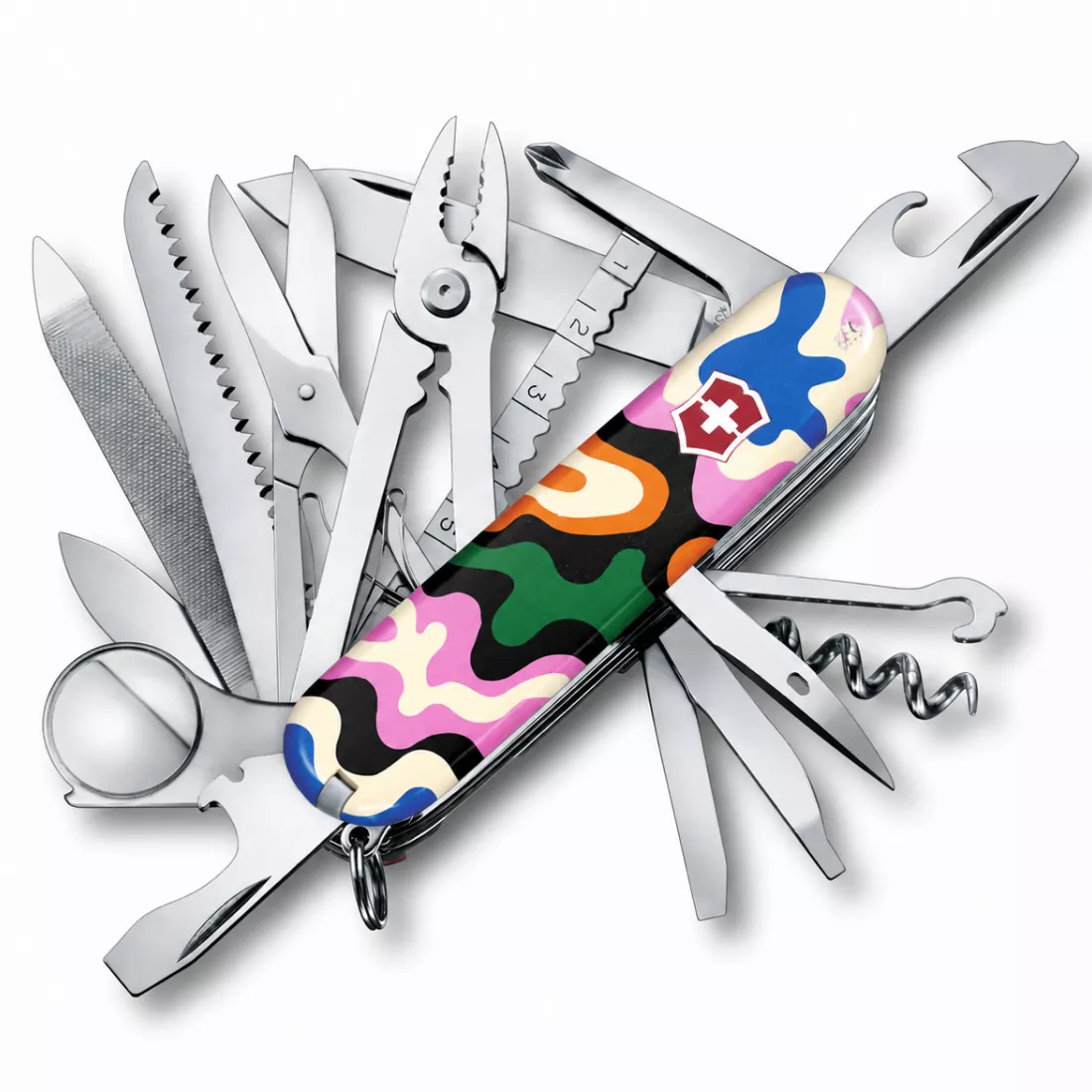 Ніж складаний 91 мм Victorinox SWISSCHAMP DESIGN Swiss Champ 33 функції 8 шарів Різнокольоровий (1.6795.7_R1040u)