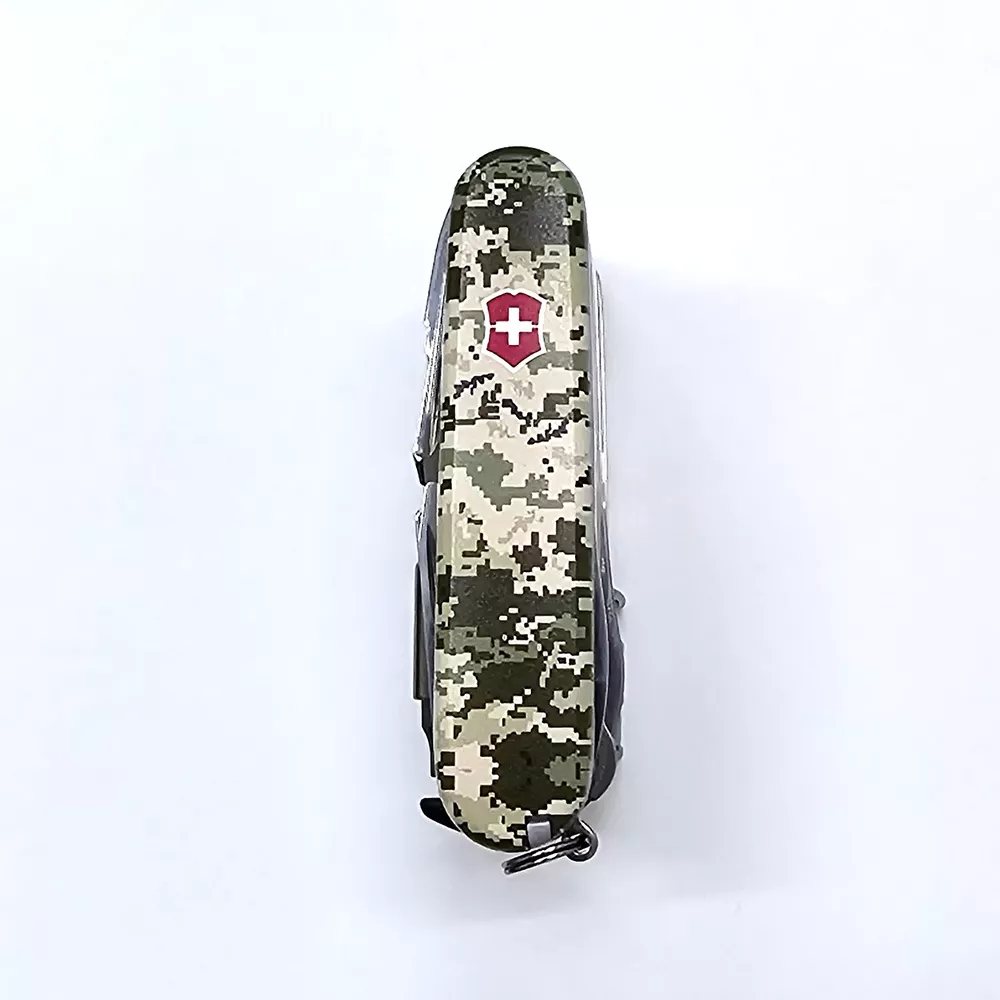 Ніж складаний 91 мм Victorinox SWISSCHAMP XXL DESIGN 73 функції 14 шарів  Піксель з червоним лого (1.6795.XXL3_W3941p)